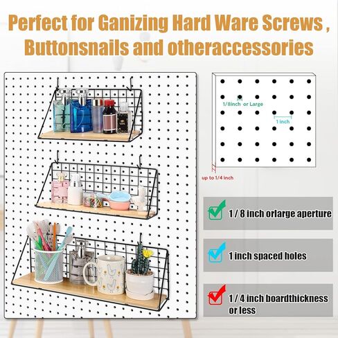 مجموعة أرفف بيجبورد، أرفف بيجبورد مع دعامات وخطافات بيجبورد فولاذية، منظم أدوات رف بيجبورد، صينية تخزين، سلة جراج، ملحقات رف عرض، ملحقات بيجبورد لحضانة المرآب المنزلي in Kuwait