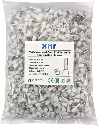 XHF 1000 PCS AWG 14/2.5mm² Wire Ferrules Insulated Copper Crimp Connectors, Crimp Pin Cord End Terminals Blue in Kuwait