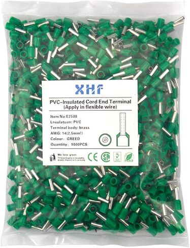 XHF 1000 PCS AWG 14/2.5mm² Wire Ferrules Insulated Copper Crimp Connectors, Crimp Pin Cord End Terminals Blue in Kuwait