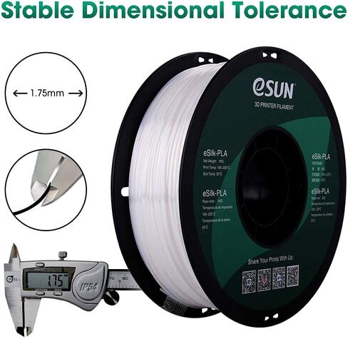 eSUN Silk PLA 3D Printer Filament, Dimensional Accuracy +/- 0.03 mm, 1 kg Spool, 1.75 mm, Gold in Kuwait