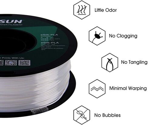 eSUN Silk PLA 3D Printer Filament, Dimensional Accuracy +/- 0.03 mm, 1 kg Spool, 1.75 mm, Gold in Kuwait