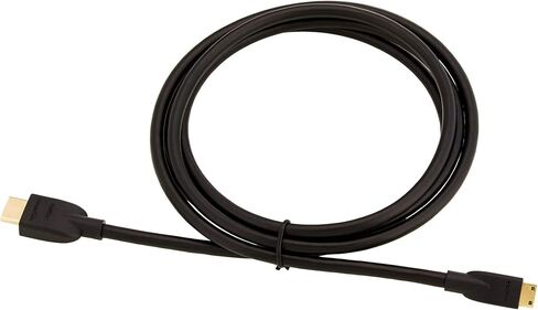كابل محول Amazon Basics Mini HDMI إلى HDMI، سرعة عالية 18 جيجابت في الثانية، 4K@60 هرتز، 2160 بكسل، لون 48 بت، جاهز للإيثرنت، 6 أقدام، أسود in Saudi Arabia