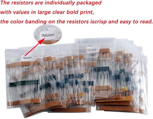 داي مول مجموعة مقاومة 1/4 واط 1% مقاومة غشاء معدني 10 اوم الى 1 متر اوم، مجموعة مقاومة متنوعة لاردوينو راسبيري بي اي للمشاريع الالكترونية ذاتية الصنع مجموعة مقاومات 73 قيمة in Kuwait