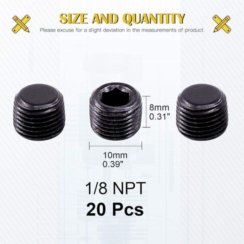 Mardatt 20 قطعة 1/2 "NPT التوصيل وصلة أنابيب تركيب الكربون الصلب ذكر الموضوع الداخلي ألين رئيس الأنابيب التوصيل مجموعة in Kuwait