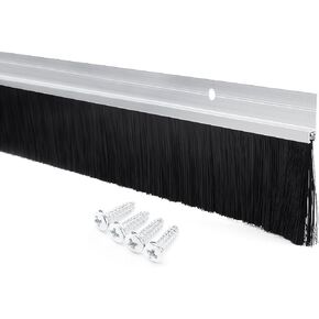 حامل فرشاة باب من uxcell باللون الفضي على شكل حرف h من سبائك الألومنيوم مع فرشاة ناعمة من السيليكون PP مقاس 2 بوصة، 1000 مم × 72 مم (حوالي 39.37 بوصة × 2.83 بوصة) in Kuwait