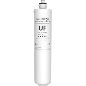 خرطوشة فلتر بديلة Waterdrop RF15-UF 0.01 ميكرون لفلتر مياه 15UA/15UA-UF/15UB/15UB-UF/15UC/15UC-UF تحت الحوض، تقلل من الرصاص والكلور والطعم السيئ والرائحة، سعة عالية 16 ألف جالون