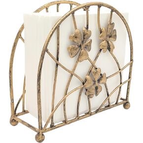 حامل مناديل على الطاولة، بتلات وفروع زهور معدنية زرقاء عتيقة، موزع مناديل قائم بذاته in Kuwait