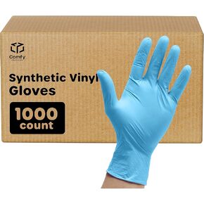 Comfy Package Synthetic Vinyl Blend Disposable Plastic Gloves Non-Sterile, Powder & Latex Free