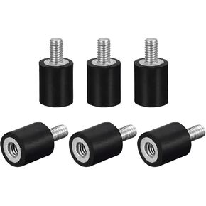 uxcell Rubber Mounts 6pcs M4 Male/Female Vibration Isolator Shock Absorber, for Garage Motor Air Compressor Car Boat Bobbins, D10mmxH10mm