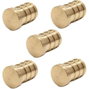 (عبوة من 5) قابس EFIELD Barb Crimp Pex 3/4 بوصة (غطاء النهاية) تركيب نحاسي، ASTM F1807