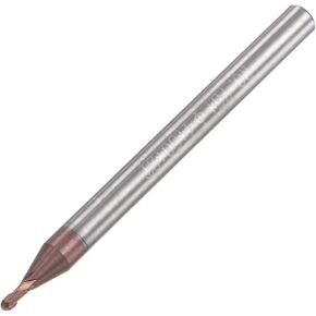 uxcell Ball Nose End Mill 1mm Tip Radius Solid Carbide AlTiSin Coated CNC Router Bits 2 Flute Spiral Milling Cutter HRC55 with 4mm Shank 50mm (2-inch) Length