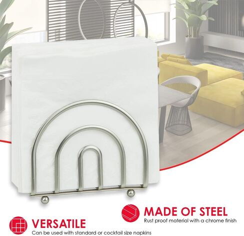 Home Basics Paper Satin Nickel Collection Napkin Holder [Misc.], 5.50" L x 2.75" W x 4.50" H in Saudi Arabia