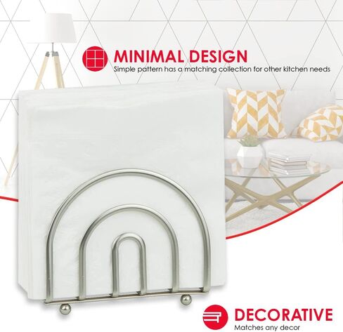 Home Basics Paper Satin Nickel Collection Napkin Holder [Misc.], 5.50" L x 2.75" W x 4.50" H in Saudi Arabia