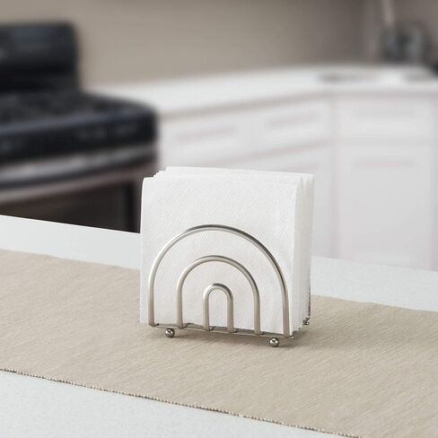 Home Basics Paper Satin Nickel Collection Napkin Holder [Misc.], 5.50" L x 2.75" W x 4.50" H in Saudi Arabia