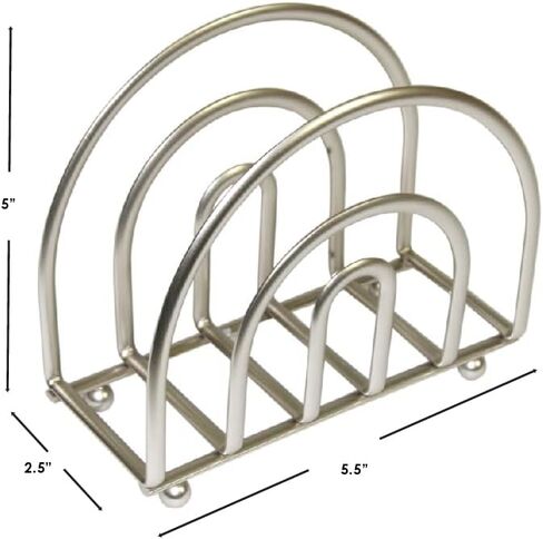 Home Basics Paper Satin Nickel Collection Napkin Holder [Misc.], 5.50" L x 2.75" W x 4.50" H in Saudi Arabia