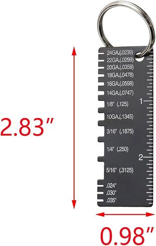 T Tulead Double Sided Metal Sheet Thickness Gauge Stainless Steel Welding Thickness Gage Black Gauge Thickness Tool in Saudi Arabia