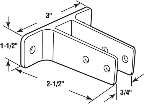 Sentry Supply 650-8372 2 Ear Urinal Wall Bracket, for Panel Size 3/4 In., Chrome Plated Zamak (Single Pack) in Saudi Arabia