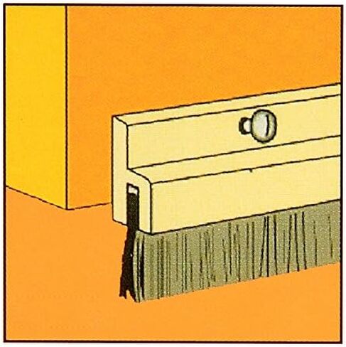 uxcell Door Brush Bottom Sweep Silver Tone h-Shape Aluminum Alloy Holder with 2-inch PP Silicone Soft Brush, 1000mm x 72mm(Approx 39.37-inch x 2.83-inch) in Kuwait