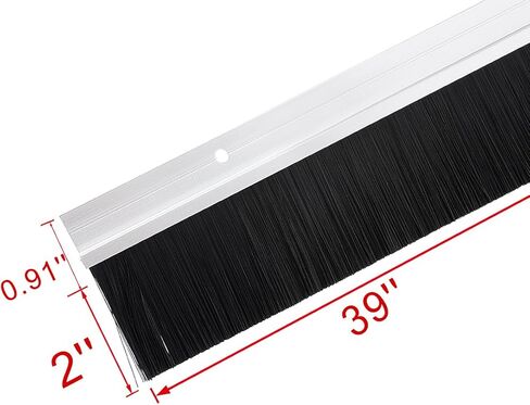 uxcell Door Brush Bottom Sweep Silver Tone h-Shape Aluminum Alloy Holder with 2-inch PP Silicone Soft Brush, 1000mm x 72mm(Approx 39.37-inch x 2.83-inch) in Kuwait