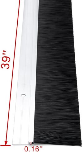 uxcell Door Brush Bottom Sweep Silver Tone h-Shape Aluminum Alloy Holder with 2-inch PP Silicone Soft Brush, 1000mm x 72mm(Approx 39.37-inch x 2.83-inch) in Kuwait