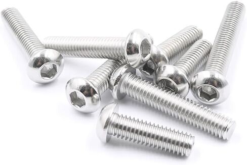 M6 Screws,M6x20mm Button Head Socket Cap Screw and Bolt, Stainless Steel Screws,Allen Hex Drive,Full Thread,Bright Finish,Coarse Thread 40Pcs in Kuwait