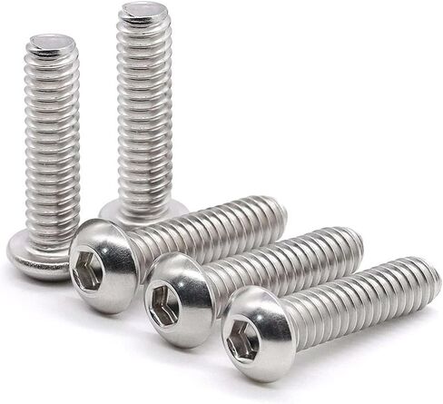 M6 Screws,M6x20mm Button Head Socket Cap Screw and Bolt, Stainless Steel Screws,Allen Hex Drive,Full Thread,Bright Finish,Coarse Thread 40Pcs in Kuwait