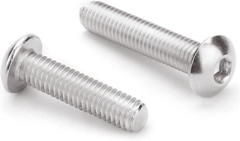 M6 Screws,M6x20mm Button Head Socket Cap Screw and Bolt, Stainless Steel Screws,Allen Hex Drive,Full Thread,Bright Finish,Coarse Thread 40Pcs in Kuwait