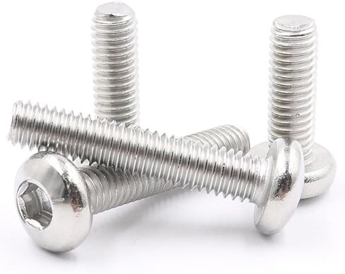 M6 Screws,M6x20mm Button Head Socket Cap Screw and Bolt, Stainless Steel Screws,Allen Hex Drive,Full Thread,Bright Finish,Coarse Thread 40Pcs in Kuwait