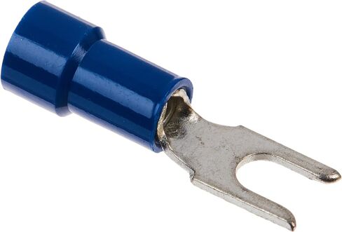 Install Bay BVST6 Spade Terminal Vinyl Connector 16/14 Gauge #6, Blue (100-Pack) in Saudi Arabia