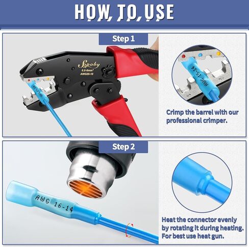 150 قطعة من موصلات المؤخرة المنكمشة بالحرارة باللون الأزرق 16-14 AWG-مصقولة من النحاس الأحمر البحري من الدرجة البحرية - موصلات لصق الأسلاك - موصلات كهربائية مقاومة للماء للبحرية والقوارب والاستريو in Kuwait