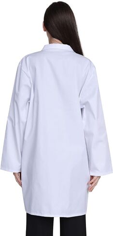 GOQUCHEP Professional Lab Coat for Women, Full Sleeve Cotton Blend Long Medical Coat，White, Unisex in Saudi Arabia