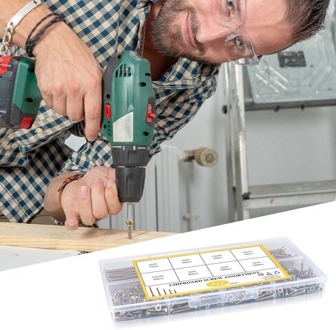 مجموعة متنوعة من براغي الخشب، 422 قطعة من مسامير اللوح ذات الرأس المسطح، مجموعة براغي متنوعة ذاتية التنصت لخزانة أثاث الحوائط الجافة الخشبية، لون الزنك، 8 أحجام مختلفة in Kuwait