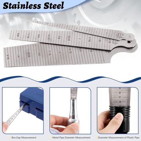 Glarks 3Pcs Inch & Metric Taper Gage Set 1-15mm(1/32-5/8inch), 15-30mm(5/8-1-3/16inch), 30-45mm(1-3/16-1-3/4inch) Stainless Steel Gap Hole Taper Welding Gauge for Measuring Cylindrical Bores in Saudi Arabia