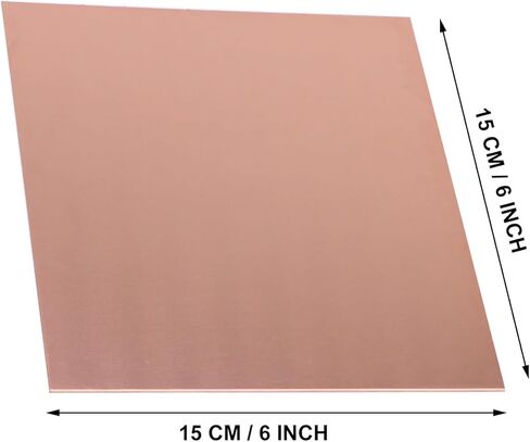 Daseyyue 1 Pcs Pure Copper Sheet, 6" x 6", 12 Gauge(0.079"/2mm) Thickness, No Scratches, Protective Film on Both Sides in Kuwait