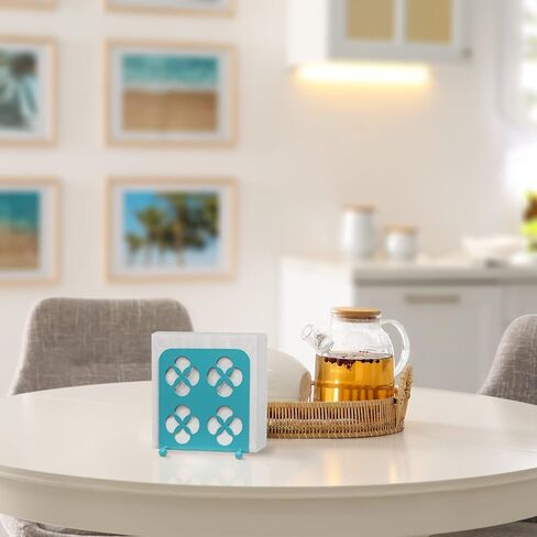 حامل مناديل من مجموعة ترينيتي من بلو دونتس - حاملات المناديل للطاولات وحامل مناديل المزرعة وطاولة الطعام للمطبخ ، تركواز in Kuwait