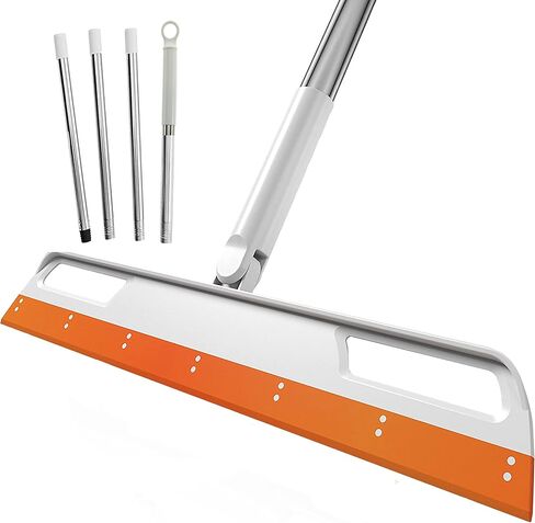 Floor Squeegee Broom for Water and Pet Hair Sweeper Wiper Silicone Broom Rubber Multifunction Magic Broom with 4-in-1 Long Handle in Kuwait
