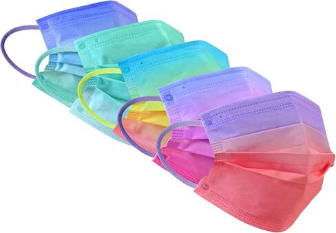 قناع وجه سوبسيا، حلقة أذن مرنة - 100 قناع للاستعمال مرة واحدة آمن للحماية مسامي (أزرق).. in Kuwait