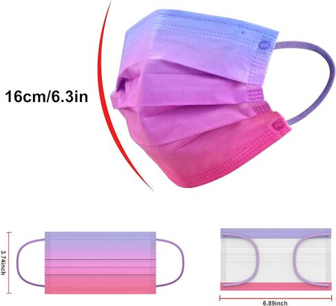 قناع وجه سوبسيا، حلقة أذن مرنة - 100 قناع للاستعمال مرة واحدة آمن للحماية مسامي (أزرق).. in Kuwait