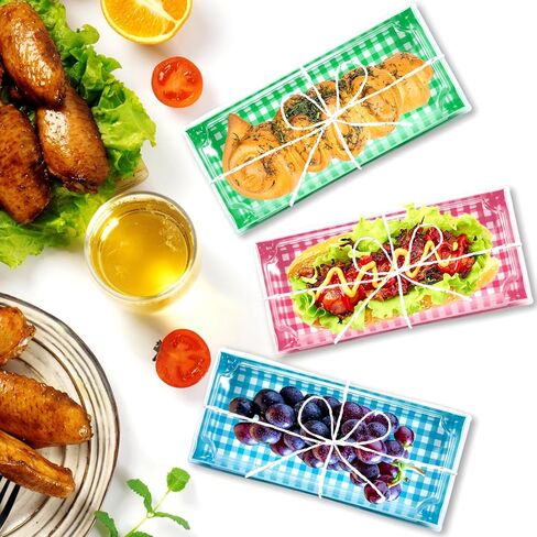 موتباك علب طعام ورقية بتصميم مربعات مع اغطية شفافة امنة وحبل، حاويات طعام للاستعمال مرة واحدة مقاس 7.5 انش، علب مخبوزات للحلويات مع نوافذ للماكرون والساندويتش والكوكيز والكعك، 40 قطعة in Kuwait