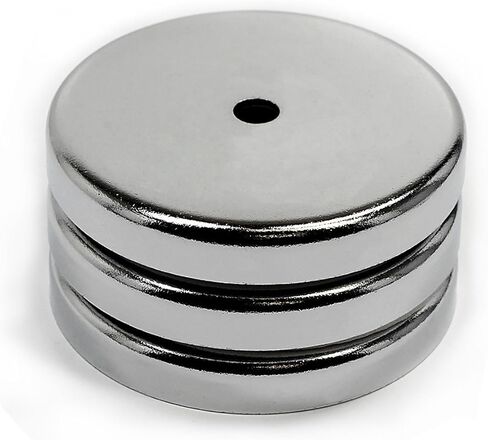 CMS Magnetics - (3 Ct, 2.65" Dia) Powerful Cup Magnet, Ceramic Round Base with Mounting Hole, 80 lb Holding Power in Saudi Arabia