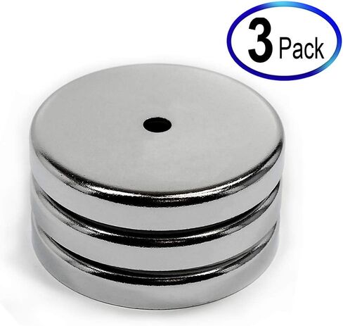 CMS Magnetics - (3 Ct, 2.65" Dia) Powerful Cup Magnet, Ceramic Round Base with Mounting Hole, 80 lb Holding Power in Saudi Arabia