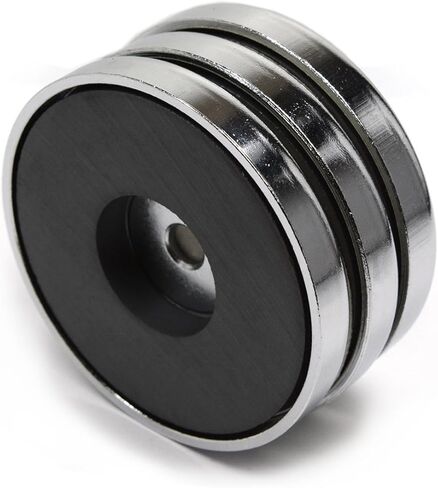 CMS Magnetics - (3 Ct, 2.65" Dia) Powerful Cup Magnet, Ceramic Round Base with Mounting Hole, 80 lb Holding Power in Saudi Arabia