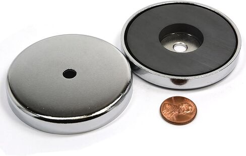 CMS Magnetics - (3 Ct, 2.65" Dia) Powerful Cup Magnet, Ceramic Round Base with Mounting Hole, 80 lb Holding Power in Saudi Arabia