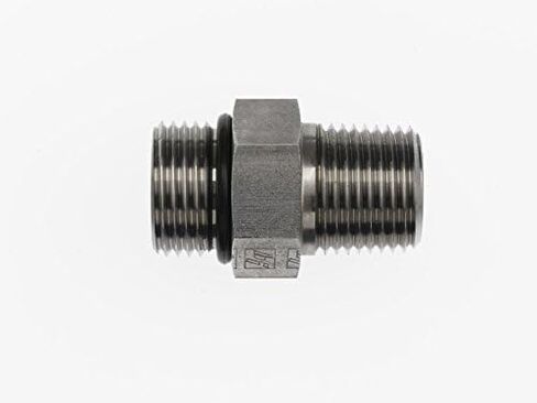 Brennan Industries 6401-06-06-O تركيب أنبوب فولاذي مستقيم، 9/16"-18 SAE ORB x 3/8"-18 NPTF خيط، 3/8" ذكر O-Ring Boss x 3/8" ذكر NPTF in Kuwait
