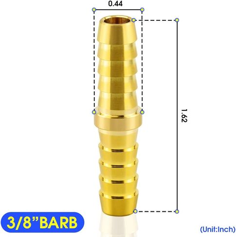 TAILONZ PNEUMATIC Union 3/8 بوصة شائكة × 3/8 بوصة أداة ربط خرطوم نحاسي مناسبة لوصل النجار (عبوة من 10) in Saudi Arabia
