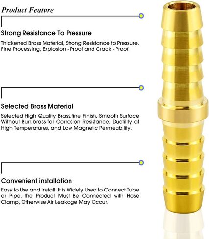 TAILONZ PNEUMATIC Union 3/8 بوصة شائكة × 3/8 بوصة أداة ربط خرطوم نحاسي مناسبة لوصل النجار (عبوة من 10) in Saudi Arabia