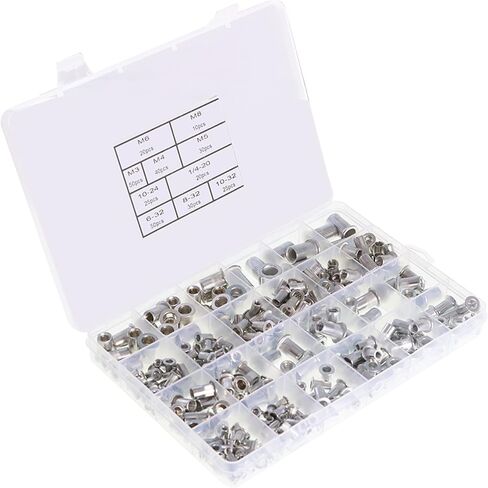 kimllier 300Pcs Rivet Aluminum Nuts Assortment Kit Rivet Set Nuts 150 Metric 150 SAE in Saudi Arabia