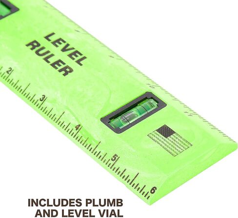 Mayes 10744 قاعدة مستوى البوليسترين، أداة تسوية 48 بوصة، حافة مستقيمة، قياسات سهلة القراءة للمركز، مع قوارير راسيا ومستوى، أخضر in Kuwait
