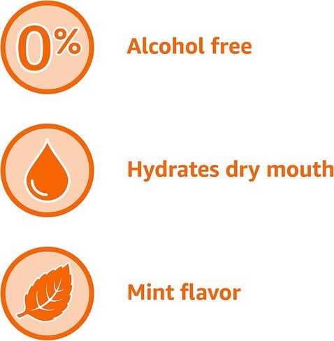 Amazon Basics Dry Mouth Oral Rinse, Alcohol Free, Mint, 16 Fluid Ounces, 1-Pack (Previously Solimo) in Kuwait