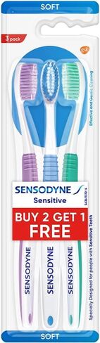 Sensodyne Sensitive Toothbrush Soft Sensitive Teeth, 3 Count (Pack of 2) in Saudi Arabia